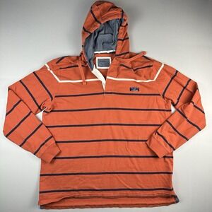 LL Bean Y2K Men's XL Multicolor Stripe Long Sleeve Men's Hoodie Rugby Vintage